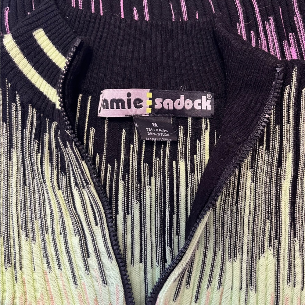 Stretch Zip-Up Sweater Neon Jamie Sadock Sporty - Picture 6 of 8